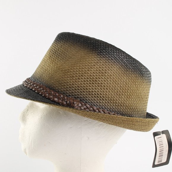 NWT MILANI Fedora Tribi Hat Size S/M Mustard-Tan & Black New with Tags - Picture 6 of 11